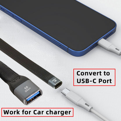 10Gbps USB 3.1 Type C Female to USB3.0 OTG Type A Female Flat Slim FPC Data Cable 13cm for Laptop Phone