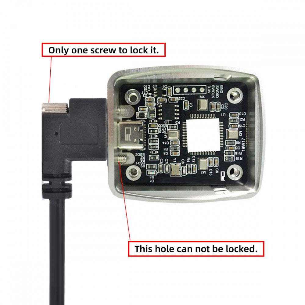 USB 3.1 Type-C Male Single Screw to Single Thumbscrew Locking USB-C Horizontal 90 Degree Left Right Angled 10Gbps Data Cable Panel Mount Type