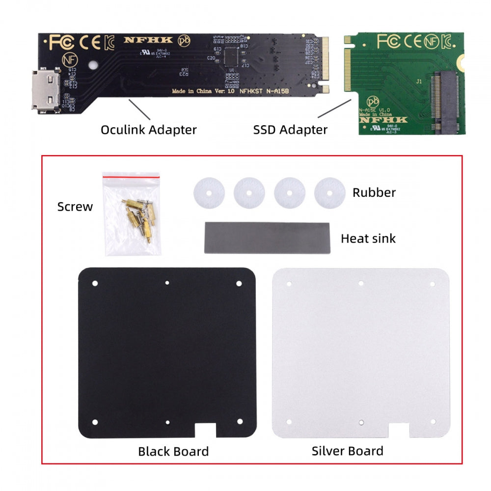 2280 PCI-E 5.0 4.0 M.2 M-key NVME to Oculink SFF-8612 SFF-8611 & SSD Host Adapter with for NUC15 Pro Mini PC Computer Slim Type NUC15CRK