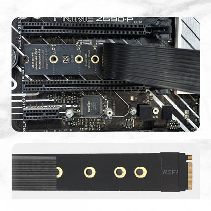 M.2 NGFF NVMe M-Key to Up Angled PCI-E X1 X4 X8 X16 Socket Cable Graphics Card Extension Adapter PCI-Express for M2 2260 2280