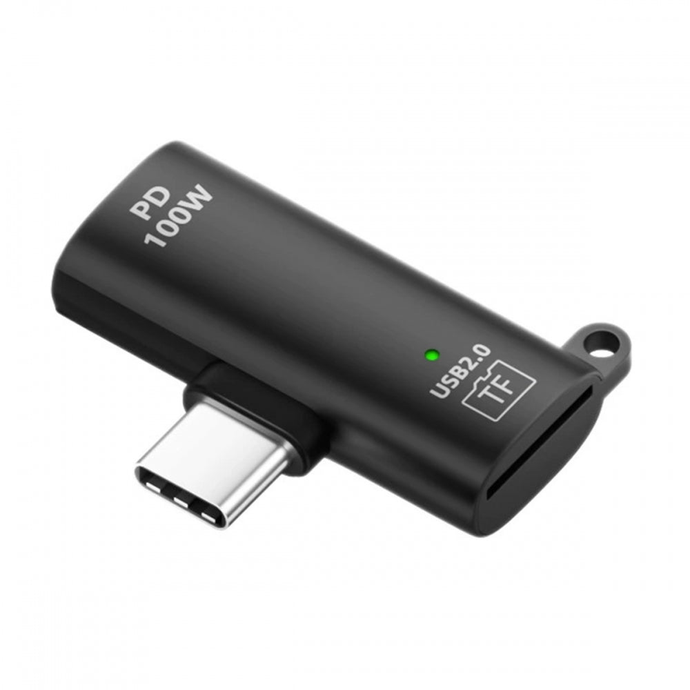 USB-C Type-C Host to 480Mbps TF Micro-SD T-Flash Card Reader OTG & 100W PD Power Adapter for Laptop Tablet Phone