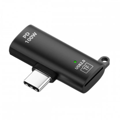USB-C Type-C Host to 480Mbps TF Micro-SD T-Flash Card Reader OTG & 100W PD Power Adapter for Laptop Tablet Phone