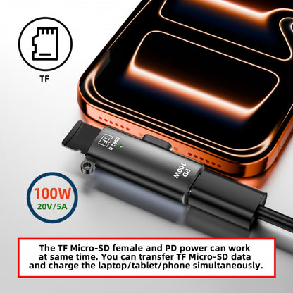 USB-C Type-C Host to 480Mbps TF Micro-SD T-Flash Card Reader OTG & 100W PD Power Adapter for Laptop Tablet Phone