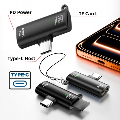 USB-C Type-C Host to 480Mbps TF Micro-SD T-Flash Card Reader OTG & 100W PD Power Adapter for Laptop Tablet Phone