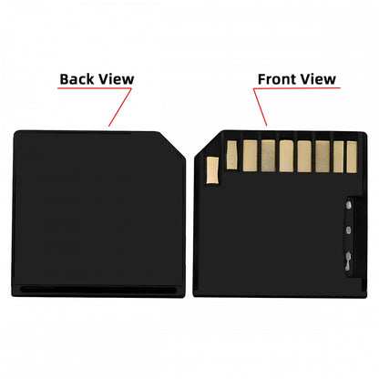 Black Micro SD TF T-Flash Memory Card to SD Card Socket Adapter Low Profile Short Body for Extra Storage Mac Laptop