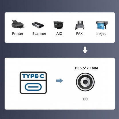 Type C USB-C Input with 5.1K Resistor to 5V DC 5.5*2.1mm Output Power Charge Cable 100cm for DC5V Desk Lamp Fan Camera