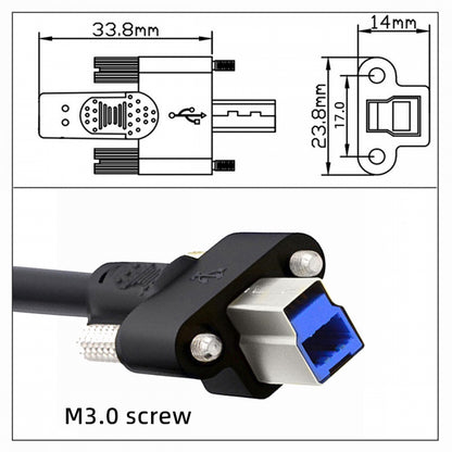 USB 3.0 Type-A Male to Type-B Thumbscrew Standard Male Mount Panel Type for Industrial Camera Robot Scanner Disk