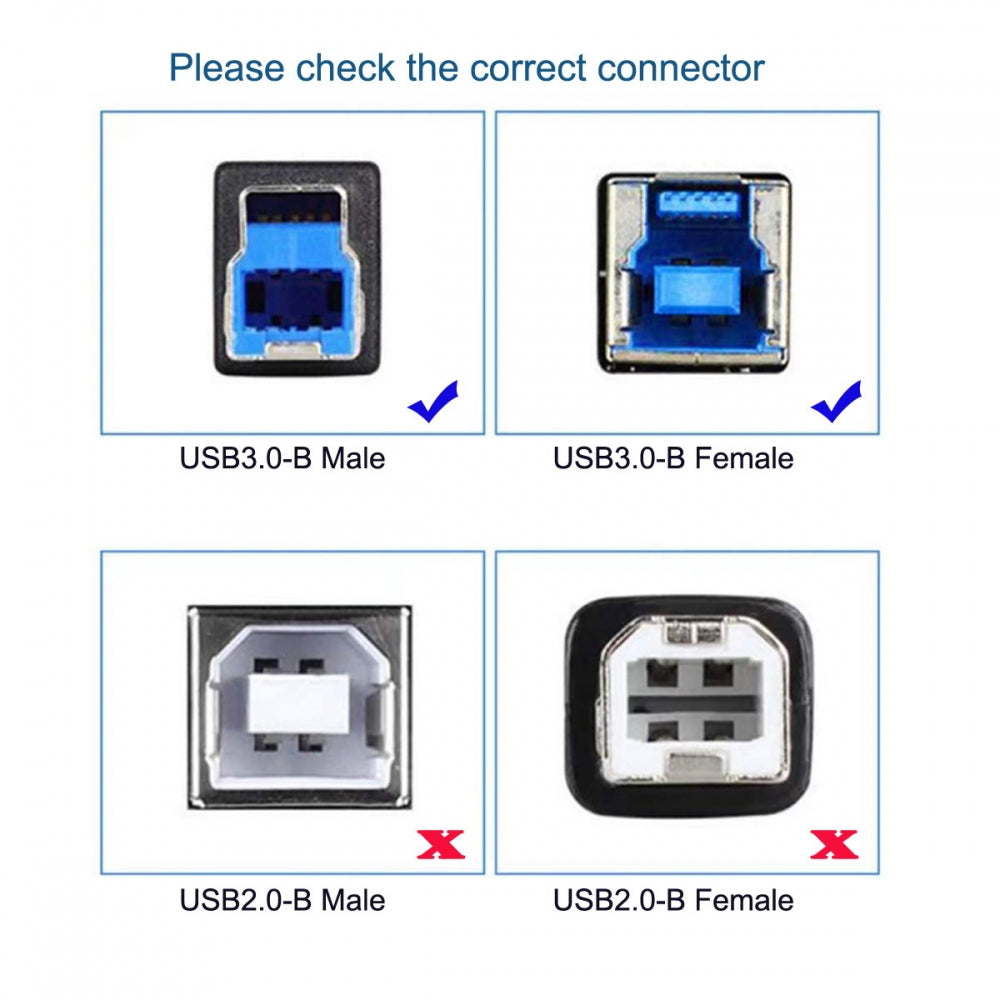 USB 3.0 Type-A Male to Type-B Thumbscrew Standard Male Mount Panel Type for Industrial Camera Robot Scanner Disk