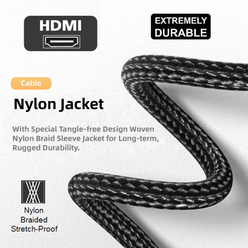 8K Type-A HDMI 2.1 Male 90 Degree Left Angled to HDMI Female Extension HDTV Cable for DV Camera Laptop Monitor