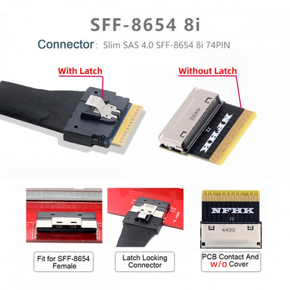 Oculink 8X Female SFF-8612 to SFF-8654 Male 8x Slimline SSD eGPU Data PCBA Adapter PCIe PCI-Express