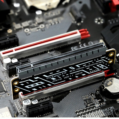 PCIe 4.0 PCI-Expresss 5.0 16x Male to Female Riser Extended Card Adapter 80mm Low Profile to 120mm Bracket 1U to 2U