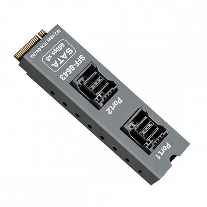 NGFF NVME M-Key PCI Express to Dual SFF-8643 Slimline 8-Ports SATA 3.0 6Gbps Adapter Converter Hard Drive Extension Card 2280