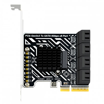 PCI Express 4X PCI-E 4.0 to Regular 8-Ports SATA 3.0 6Gbps Adapter Converter Disk Drive Extension Card