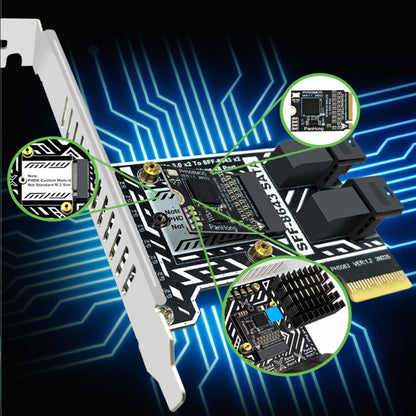 PCI Express 4X PCI-E 4.0 to Dual SFF-8643 8-Ports SATA 3.0 6Gbps Adapter Converter Disk Drive Extension Card