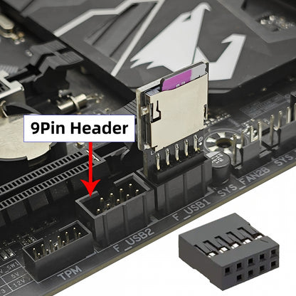 USB 2.0 9Pin 10Pin Mainboard Header Male to Micro-SD TF Card Reader Writer Disk-On-Module for NAS Desktop DOM
