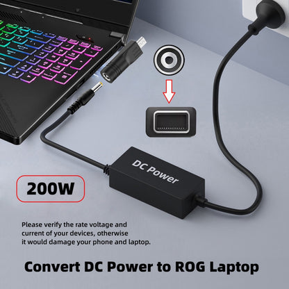 180W 200W Power DC Jack 4.5*3.0mm Input to Flow 14 16 Air Rectangle Plug Charge Adapter Compatible with ROG Laptop