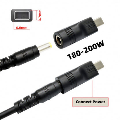 180W 200W Power DC Jack 4.5*3.0mm Input to Flow 14 16 Air Rectangle Plug Charge Adapter Compatible with ROG Laptop
