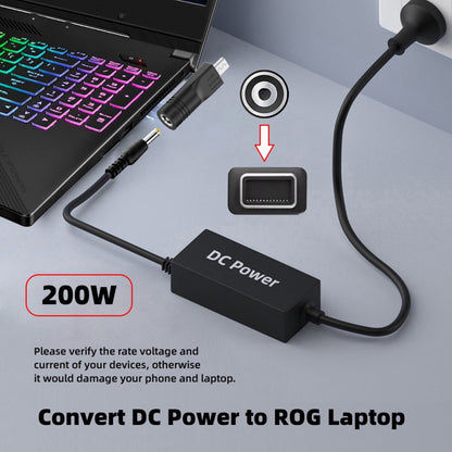 180W 200W Power DC Jack 6.0*1.4mm Input to Flow 14 16 Air Rectangle Plug Charge Adapter Compatible with ROG Laptop