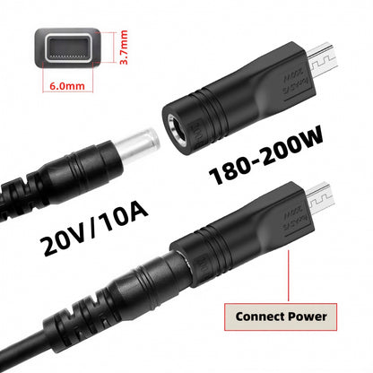 180W 200W Power DC Jack 6.0*1.4mm Input to Flow 14 16 Air Rectangle Plug Charge Adapter Compatible with ROG Laptop