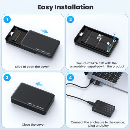 50Pin mSATA SSD to USB 3.1 Type-C Type-A External Converter Adapter Enclosure Card with Case 5Gbps
