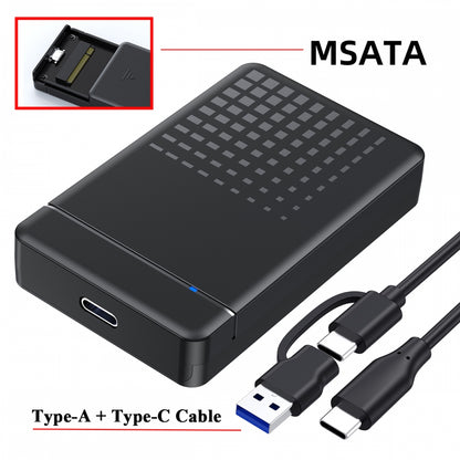 50Pin mSATA SSD to USB 3.1 Type-C Type-A External Converter Adapter Enclosure Card with Case 5Gbps