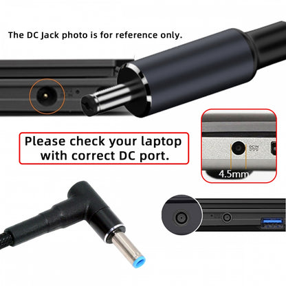 100W Type-C USB-C Female Input to DC 4.5*3.0mm Plug Output Power 20V 5A PD Charge Cable 16cm Compatible with HP-Laptop