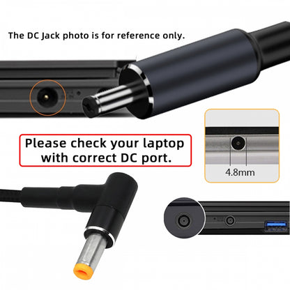 100W Type-C USB-C Female Input to DC 4.8*1.7mm Plug Output Power 20V 5A PD Charge Cable 16cm for Laptop