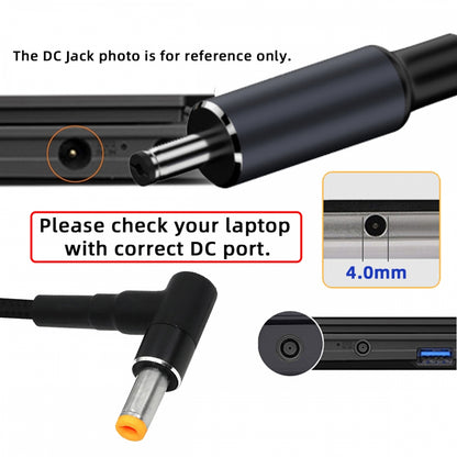 100W Type-C USB-C Female Input to DC 4.0*1.7mm Plug Output Power 20V 5A PD Charge Cable 16cm for Laptop