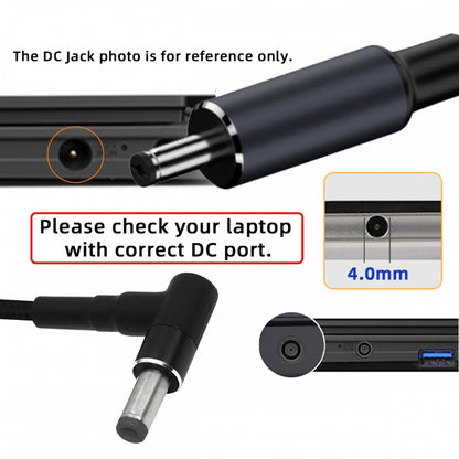 100W Type-C USB-C Female Input to DC 4.0*1.3mm Plug Output Power 20V 5A PD Charge Cable 16cm for Laptop