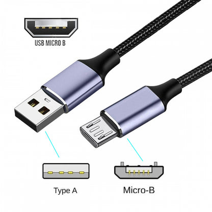 USB-A Type-A to Micro USB 5Pin Power USB2.0 Data Cable with Sleeve Alloy Shell Fast Charge for Laptop Tablet Phone