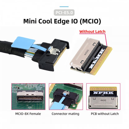 Oculink 8X Female SFF-8612 to MCIO Male 8x Mini Cool Edge IO SFF-TA-1016 SSD eGPU Data PCBA Adapter PCIe PCI-Express