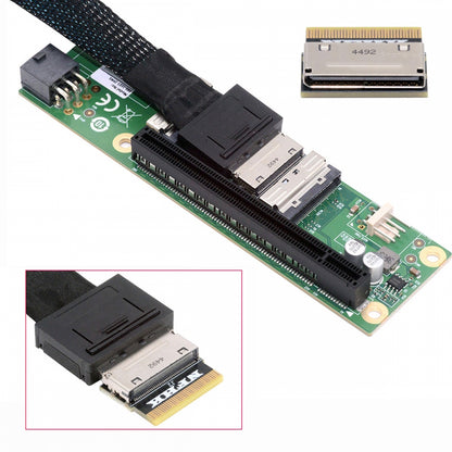 Oculink 8X Female SFF-8612 to MCIO Male 8x Mini Cool Edge IO SFF-TA-1016 SSD eGPU Data PCBA Adapter PCIe PCI-Express