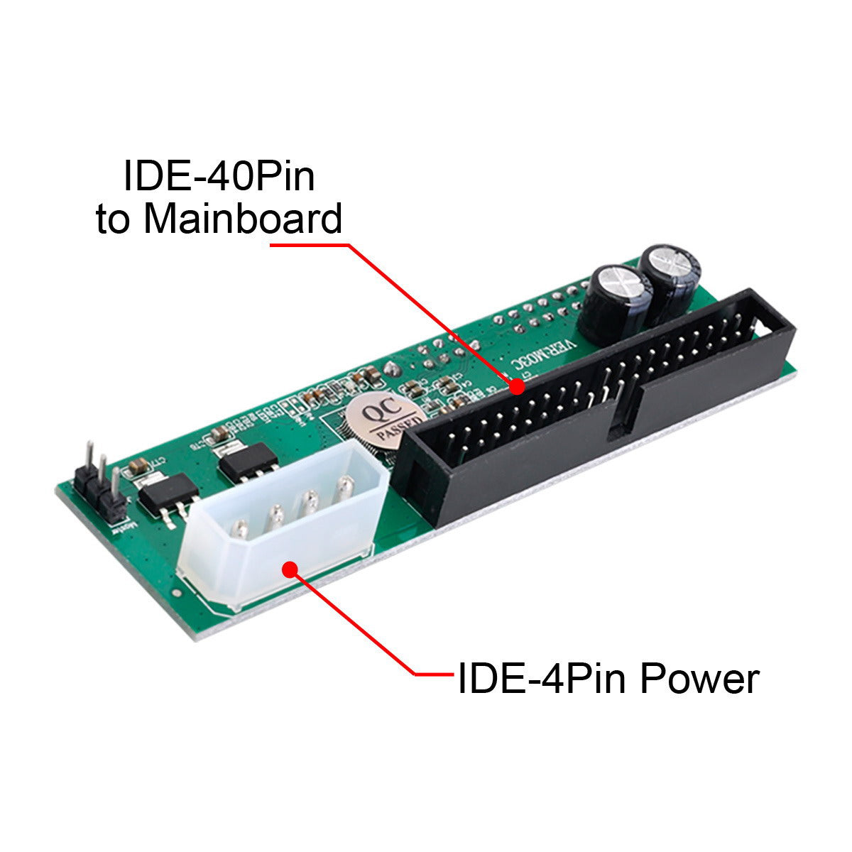 Cablecc SATA to IDE/PATA 40Pin PCBA converter adapter, compatible with desktop 2.5-inch and 3.5-inch HDD