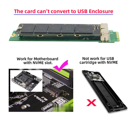 Cablecc PCIe 4X M.2 NGFF M-Key to 12+16Pin SSD Converter Card for 2013-2017 Mac A1493 A1502 A1465 A1466