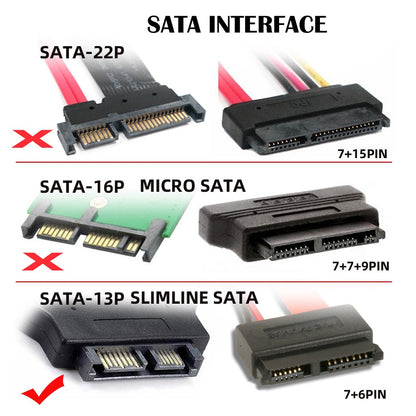 Cablecc USB 3.0 to Slimline Sata 7+6 13pin Adapter Cable for Laptop Cd DVD Rom Optical Drive