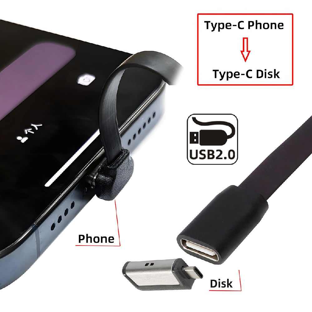 cablecc USB-C Type-C Ultra Slim Flat 65W Fast Charge Extension Power USB2.0 Data Cable Up Down Angled for Laptop Tablet Phone