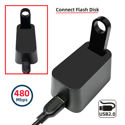USB-C Female to USB2.0 Type-A Female Vertical Adapter 480Mbps, USB-C Host to Type A Female Extension Adapter for SteamVR Receiver Dongle Cradle Docking Station