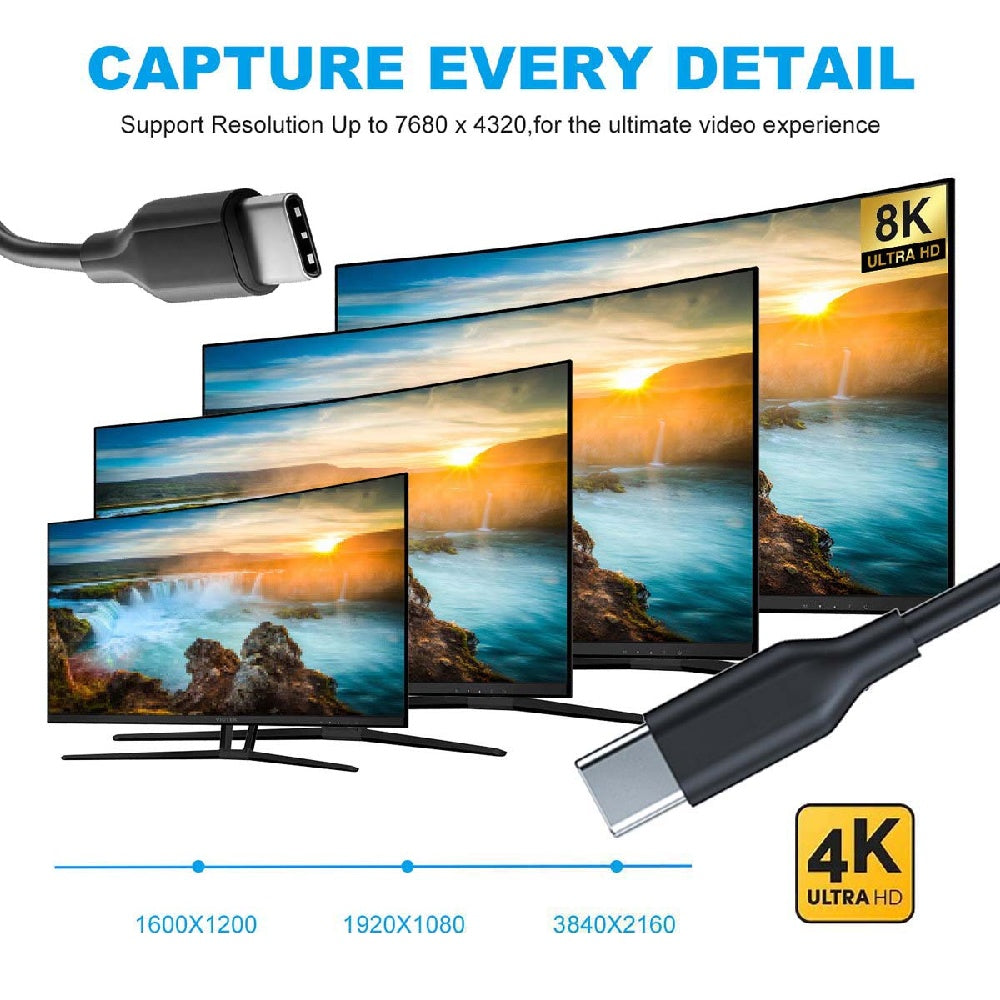 10Gbps Data USB-C Cable, 4K Video Output PD 65W Charging, Ultra-Fine Flexible Cord for VR AR Glasses NS Handheld Console